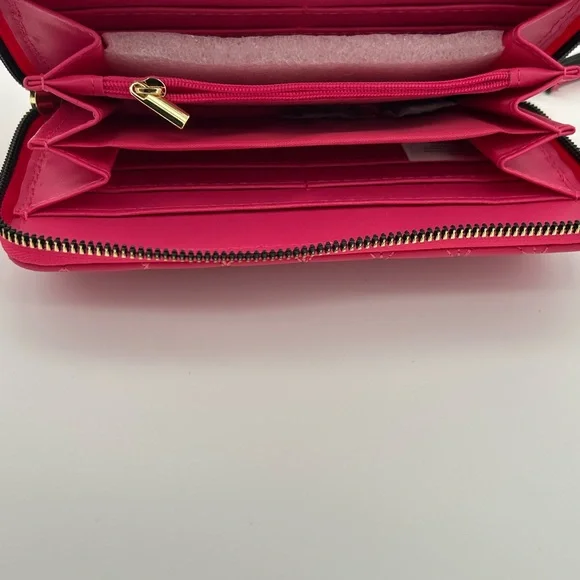 NWT Vera New York Quilted Zip-Around Wallet – Hot Pink with Gold Accents - Picture 7 of 7